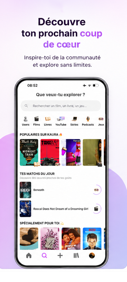 Découverte dans l’application Kaura