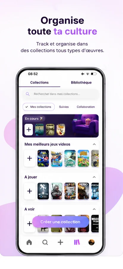 Collections dans l’application Kaura